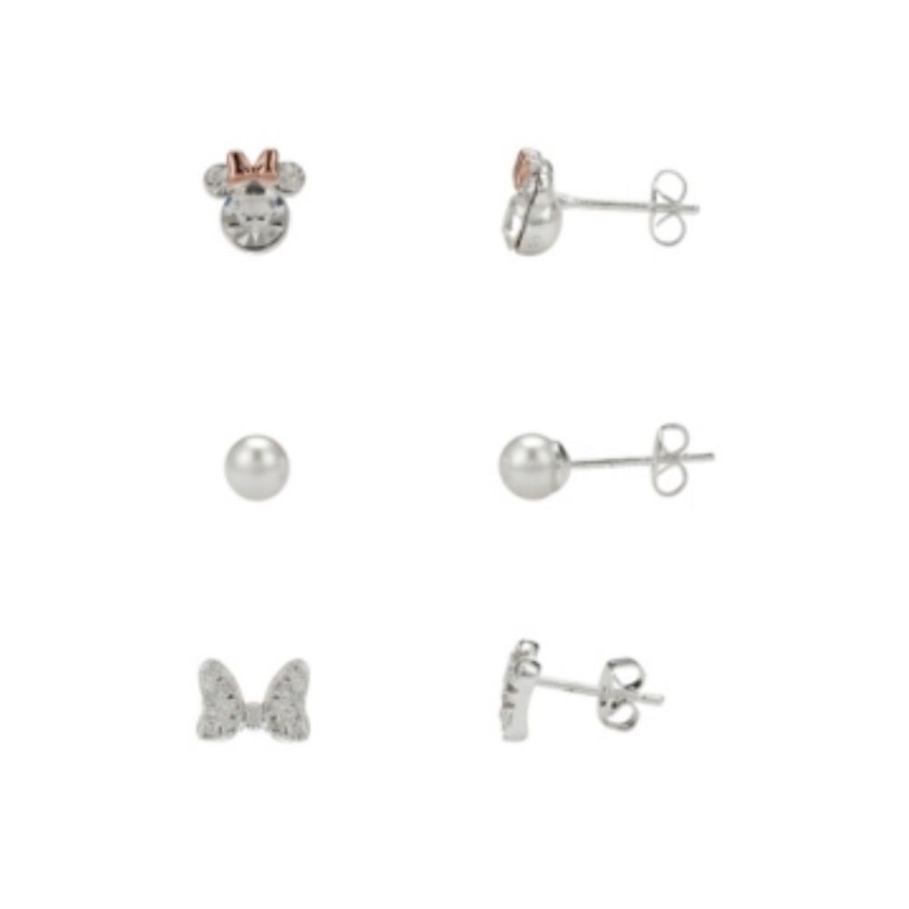 Disney three pair earrings in Silver Plate